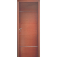 Puerta placa reforzada con insertos de aluminio, marco de madera macizo y cerradura de seguridad 
